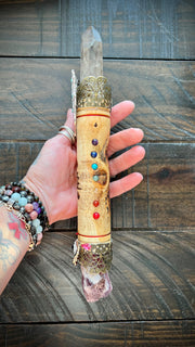 NEW MOON WAND Smokie Quartz & Amethyst LARGE